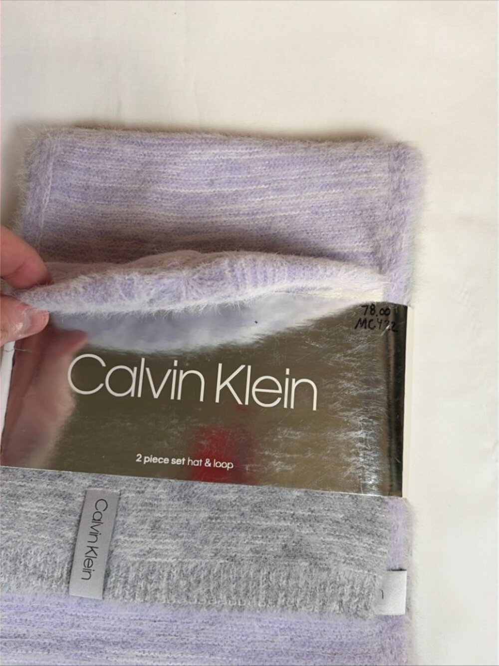 NWT Calvin Klein 2 Piece Set Hat & Loop Hat Women's OS Purple - Picture 5 of 5